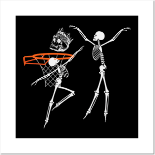 Skeleton Basketball Slam Dunk Skull Posters and Art